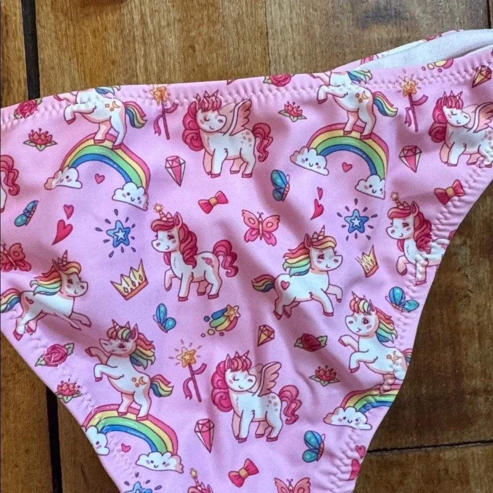 Pink Unicorn Bikini Set size 5 to 6 ruffle rainbow unicorn summer new